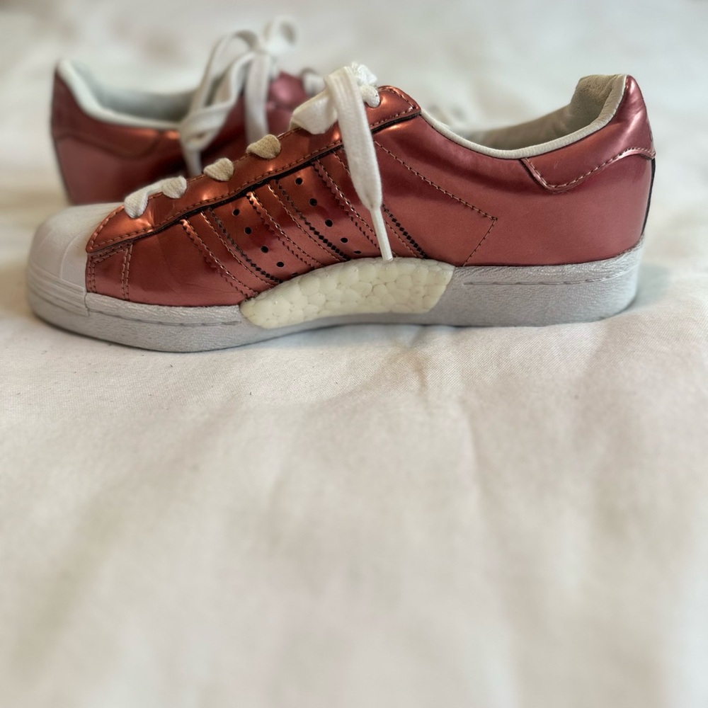 Adidas Women's Sneakers in Metallic Pink and White - Picture 5 of 7